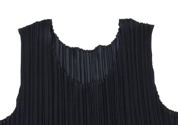 PLEATS PLEASE Hem Floral Taping Pleated Sleeveless Dress K-172495_004