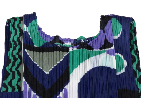 PLEATS PLEASE Graphic Print Sleeveless Dress K-172496_004
