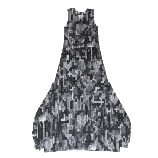 PLEATS PLEASE Cutting Design Mosaic Print Sleeveless Dress K-172497_002