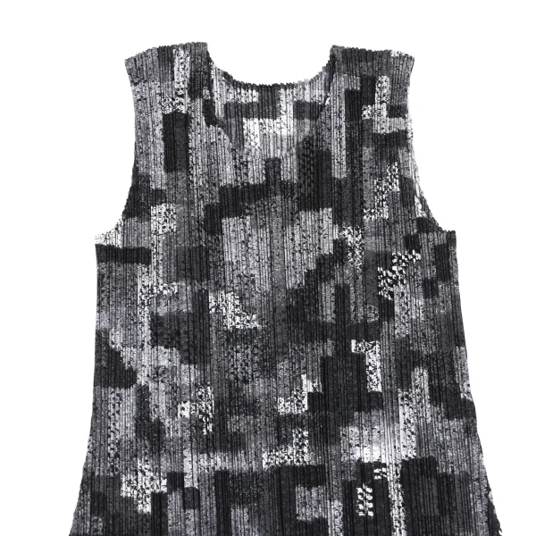 PLEATS PLEASE Cutting Design Mosaic Print Sleeveless Dress K-172497_003