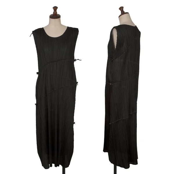 PLEATS PLEASE Drawcord Design Sleeveless Dress Black 1 K-172499_001