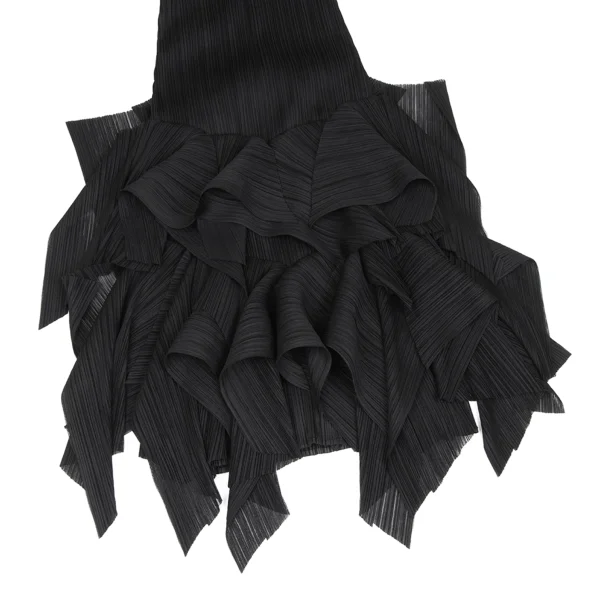 PLEATS PLEASE Mesh Ruffle Hem Sleeveless Dress K-172500_006
