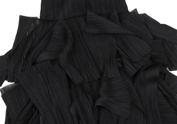 PLEATS PLEASE Mesh Ruffle Hem Sleeveless Dress K-172500_011