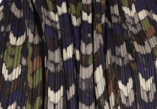 PLEATS PLEASE Mixed Knit Print Sleeveless Dress K-172501_010