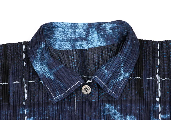 PLEATS PLEASE Denim Printed Short Sleeve Shirt Tunic K-172506_004