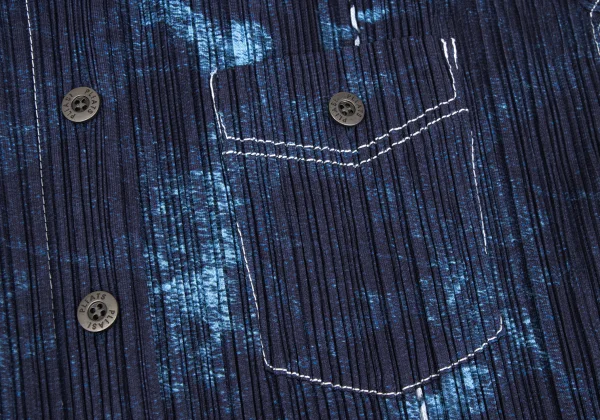 PLEATS PLEASE Denim Printed Short Sleeve Shirt Tunic K-172506_006