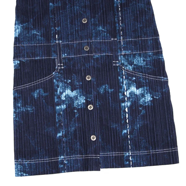 PLEATS PLEASE Denim Printed Short Sleeve Shirt Tunic K-172506_008