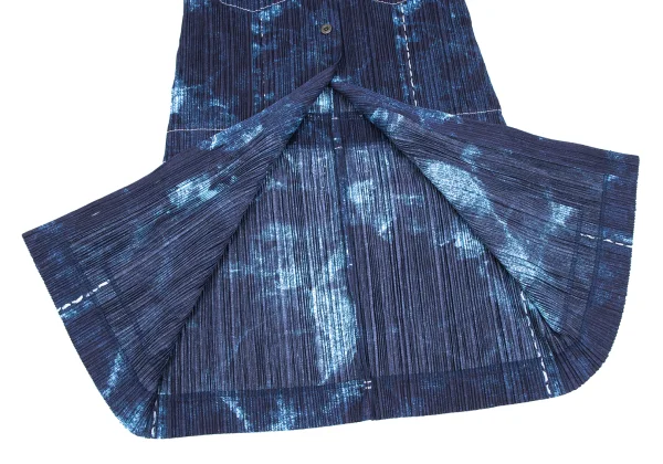 PLEATS PLEASE Denim Printed Short Sleeve Shirt Tunic K-172506_010