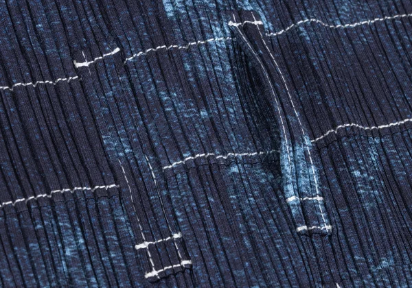 PLEATS PLEASE Denim Printed Short Sleeve Shirt Tunic K-172506_012