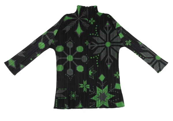 PLEATS PLEASE Geometric Print High-neck Top K-172509_002