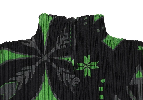 PLEATS PLEASE Geometric Print High-neck Top K-172509_004