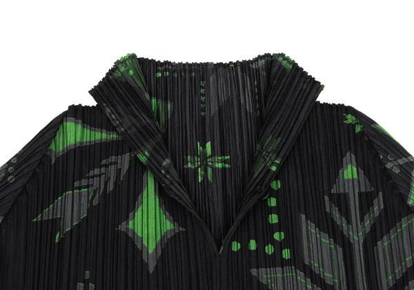 PLEATS PLEASE Geometric Print High-neck Top K-172509_006