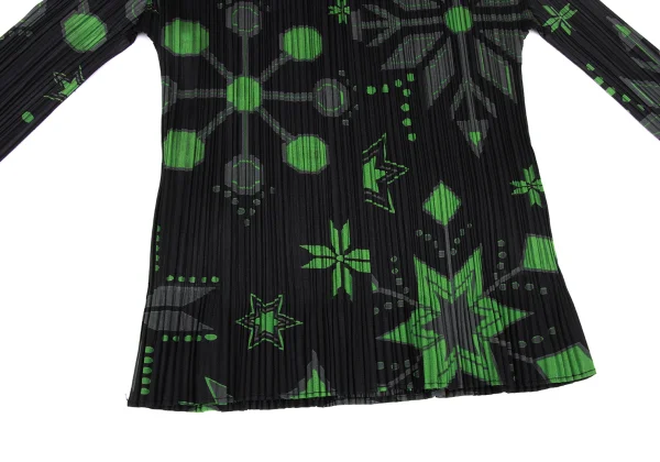 PLEATS PLEASE Geometric Print High-neck Top K-172509_009