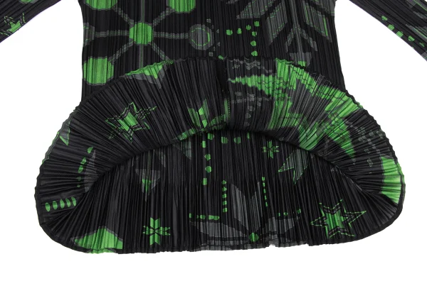 PLEATS PLEASE Geometric Print High-neck Top K-172509_010