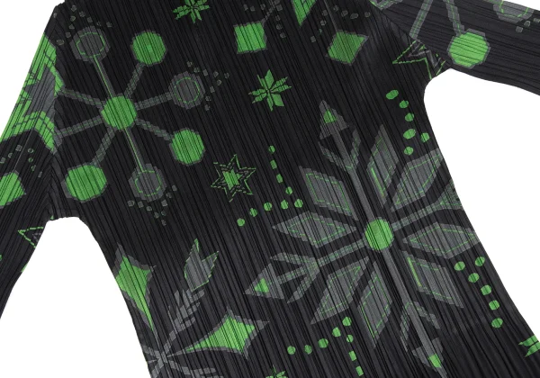 PLEATS PLEASE Geometric Print High-neck Top K-172509_012