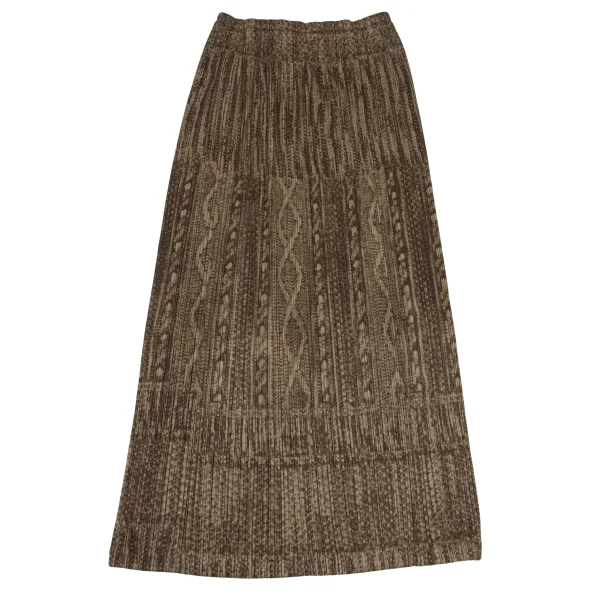 PLEATS PLEASE Cable Knit Print Skirt K-172516_002