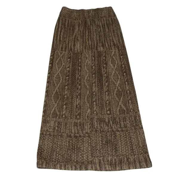 PLEATS PLEASE Cable Knit Print Skirt K-172516_007