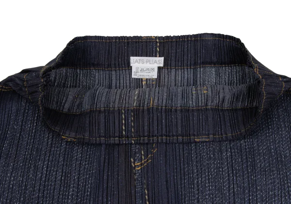 PLEATS PLEASE Denim Transfer Print Hem Cutting Skirt K-172518_007