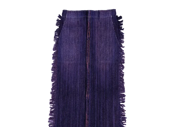 PLEATS PLEASE Transfer Print Side Fringe Skirt K-172519_003