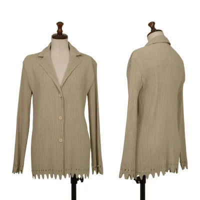 ISSEY MIYAKE Hem Cutting Crepe Pleats Jacket