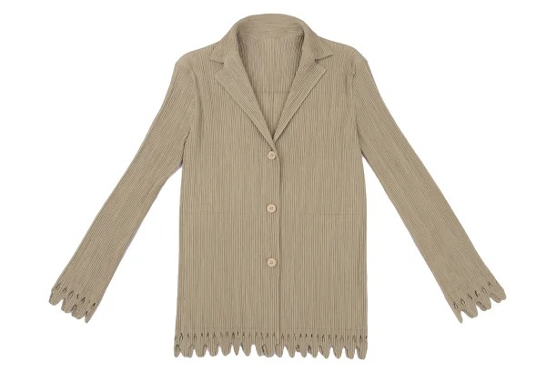 ISSEY MIYAKE Hem Cutting Crepe Pleats Jacket K-172520_002