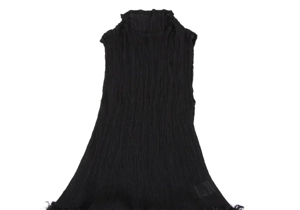 ISSEY MIYAKE me Fringed Striped Switching Crepe Pleated Dress K-172523_003