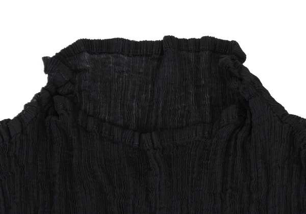 ISSEY MIYAKE me Fringed Striped Switching Crepe Pleated Dress K-172523_004