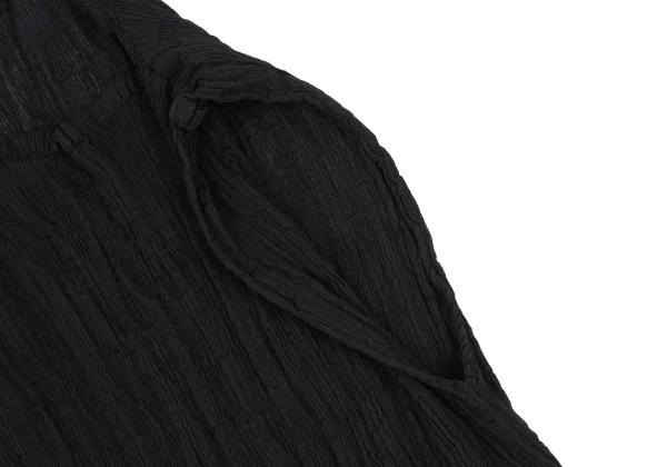 ISSEY MIYAKE me Fringed Striped Switching Crepe Pleated Dress K-172523_005