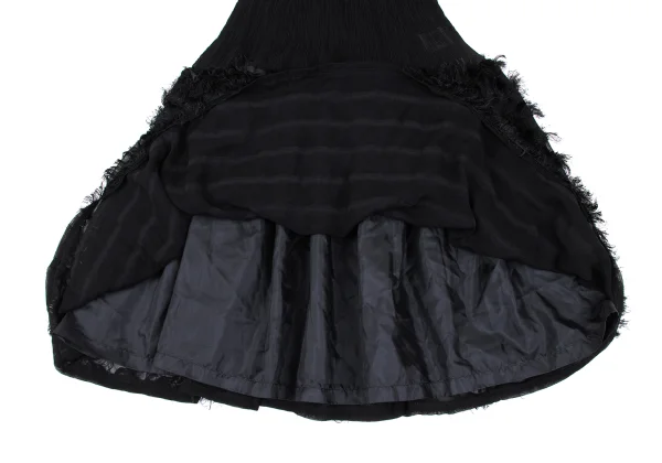 ISSEY MIYAKE me Fringed Striped Switching Crepe Pleated Dress K-172523_007
