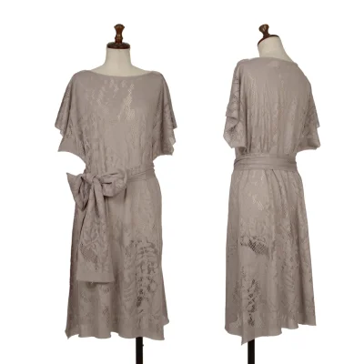 ISSEY MIYAKE me A-POC INSIDE Botanical Mesh Cutting Short Sleeve Dress