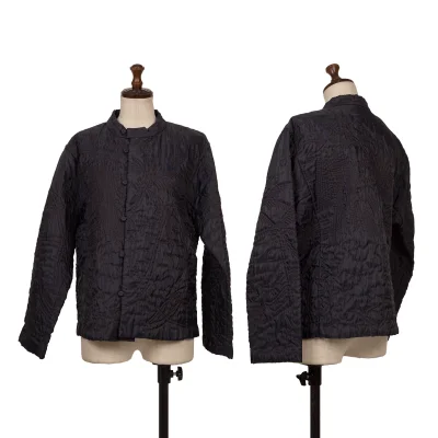 ISSEY MIYAKE HaaT Nylon Padded Embroidery Band Collar Jacket