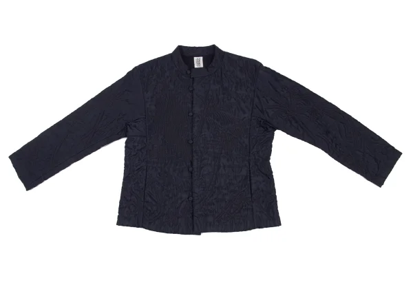 ISSEY MIYAKE HaaT Nylon Padded Embroidery Band Collar Jacket K-172527_002