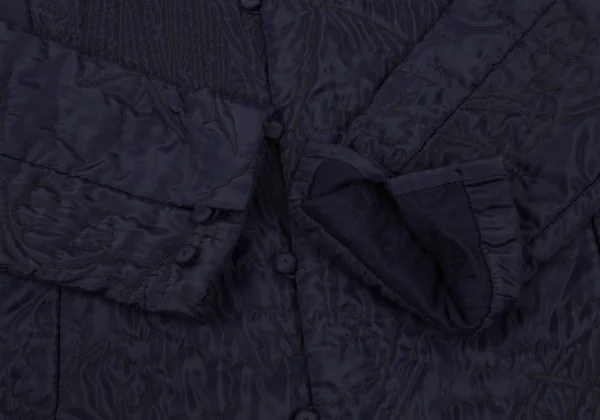 ISSEY MIYAKE HaaT Nylon Padded Embroidery Band Collar Jacket K-172527_007