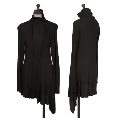 Yohji Yamamoto NOIR Wool Hem Asymmetry Rib Top