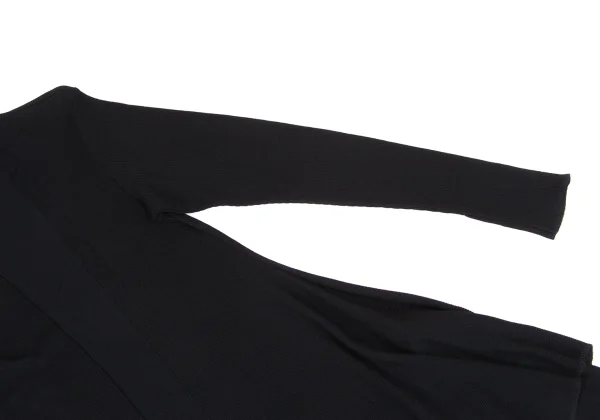 Yohji Yamamoto NOIR Wool Hem Asymmetry Rib Top K-172529_005