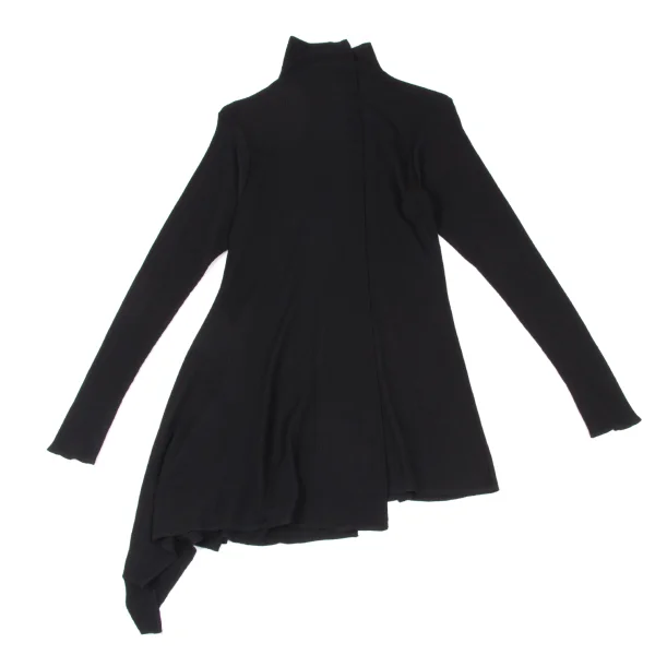Yohji Yamamoto NOIR Wool Hem Asymmetry Rib Top K-172529_010
