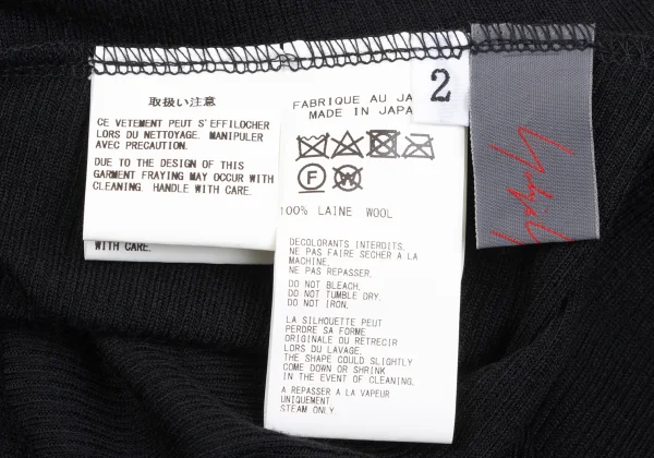 Yohji Yamamoto NOIR Wool Hem Asymmetry Rib Top K-172529_012