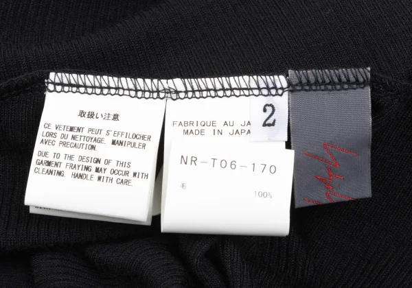 Yohji Yamamoto NOIR Wool Hem Asymmetry Rib Top K-172529_013