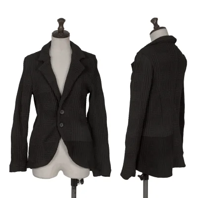 Y's Checker Woven Knit Jacket