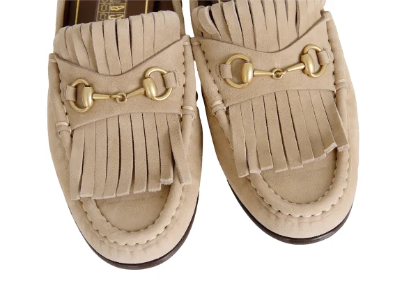 GUCCI Horsebit Fringe Suede Shoes K-172541_005
