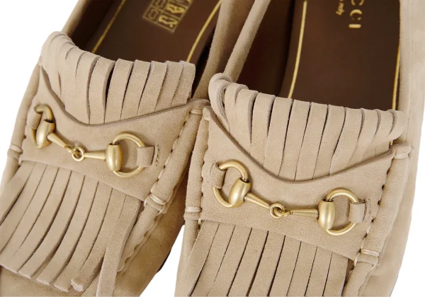 GUCCI Horsebit Fringe Suede Shoes K-172541_006