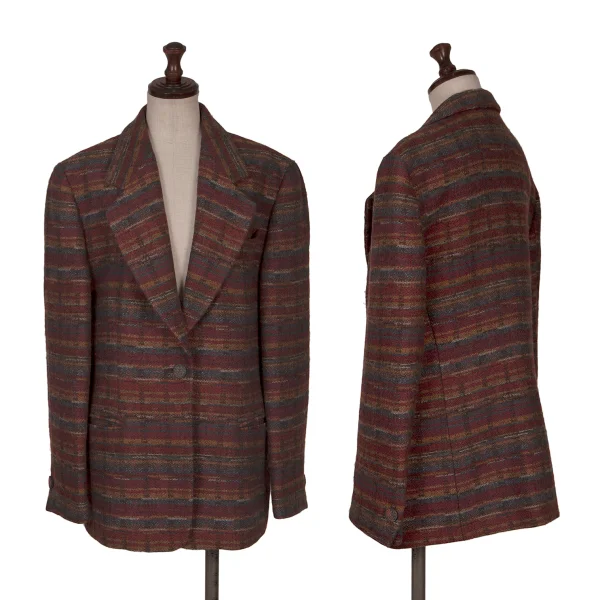 MISSONI DONNA Wool Striped Weave 1B Jacket Red,Multi-Color 40 K-172551_001