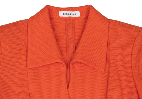 Yves Saint Laurent Rayon Cotton Waffle-Knit Short Sleeve Jacket K-172553_004