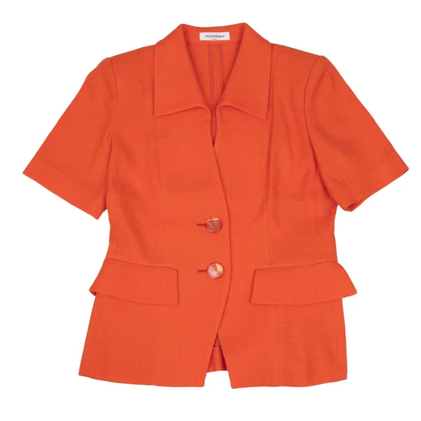 Yves Saint Laurent Rayon Cotton Waffle-Knit Short Sleeve Jacket & Skirt K-172555_003