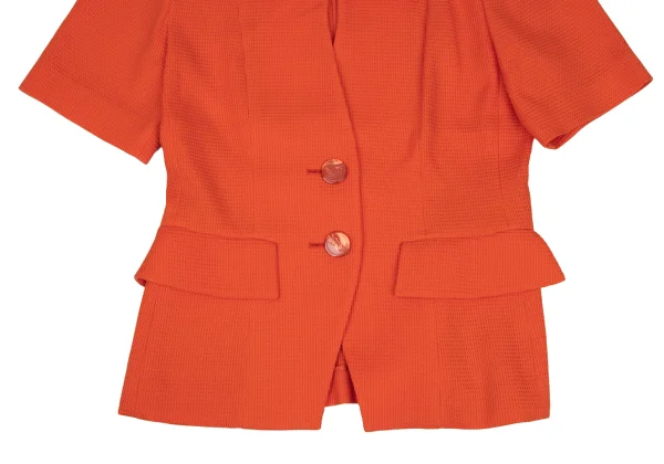 Yves Saint Laurent Rayon Cotton Waffle-Knit Short Sleeve Jacket & Skirt K-172555_006