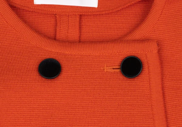 Yves Saint Laurent Wool Double Button Collarless Knit Jacket K-172556_005