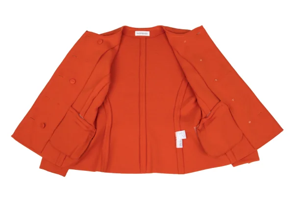 Yves Saint Laurent Wool Double Button Collarless Knit Jacket K-172556_011
