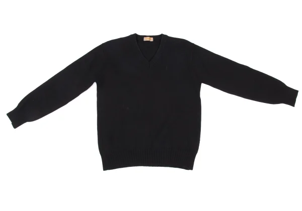 Yves Saint Laurent Logo Embroidery V-neck Knit Sweater K-172557_002