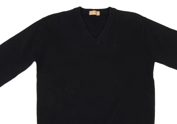 Yves Saint Laurent Logo Embroidery V-neck Knit Sweater K-172557_003