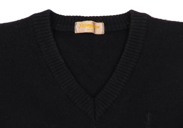 Yves Saint Laurent Logo Embroidery V-neck Knit Sweater K-172557_004